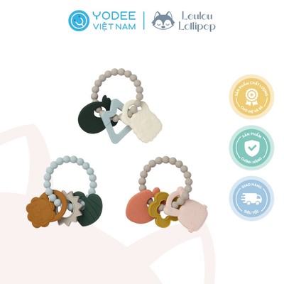Loulou Lollipop Vòng ba gặm nướu silicone cao cấp giúp giảm đau và ngứa nướu cho bé