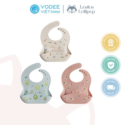 Loulou Lollipop Yếm ăn dặm silicone cao cấp có máng hứng chống thấm dễ vệ sinh cho bé