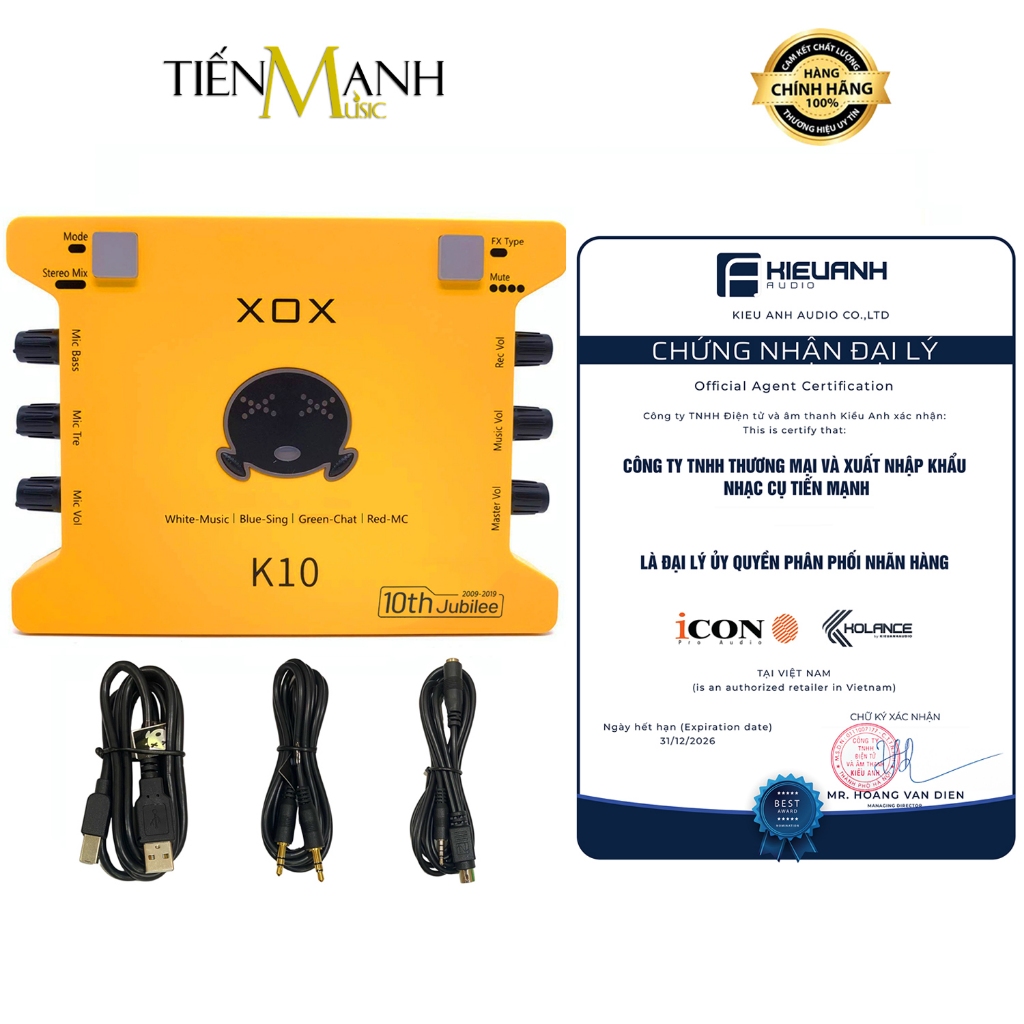 [Chính Hãng] SoundCard XOX K10 Bộ Thu Âm Thanh, Livestream, Hát Karaoke Sound Card  Audio Interface