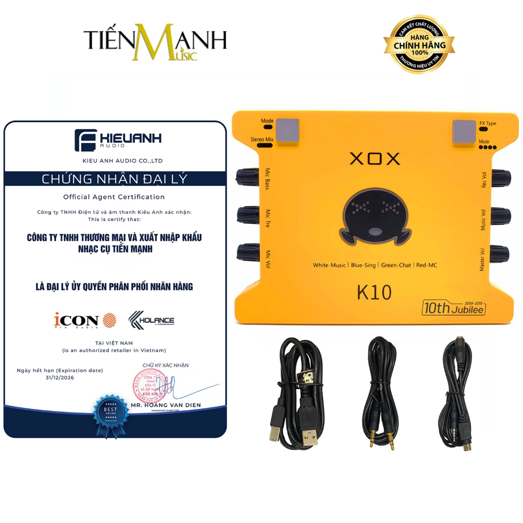 [Chính Hãng] SoundCard XOX K10 - Bộ Sound Card Thu Âm, Livestream, Hát Karaoke Audio Interface
