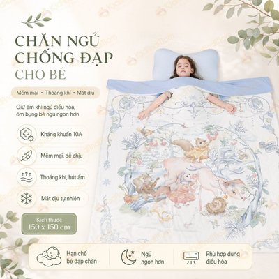 Chăn chống đạp chống đá cho bé chăn chống ngạt giúp bé giữ ấm KidAndMom kháng khuẩn an toàn
