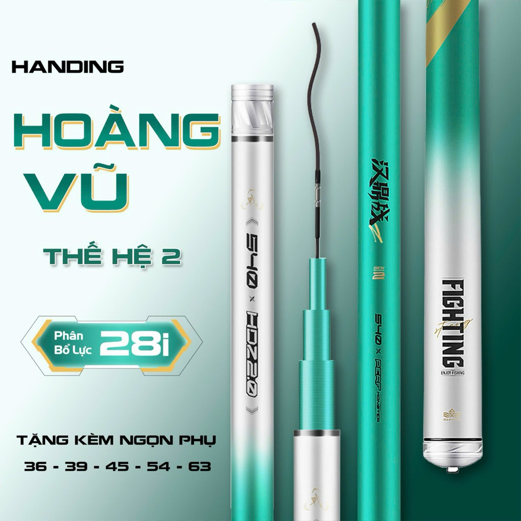 Cần câu Handing Hoàng Vũ TH2 PBL 28i tặng ngọn phụ