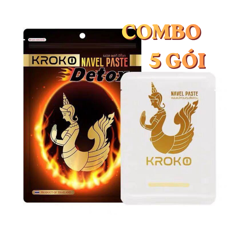 Combo 2 Gói Miếng Dán Tan Mỡ Bụng Kroko Detox Thái Lan Chính Hãng (gói 5 miếng)