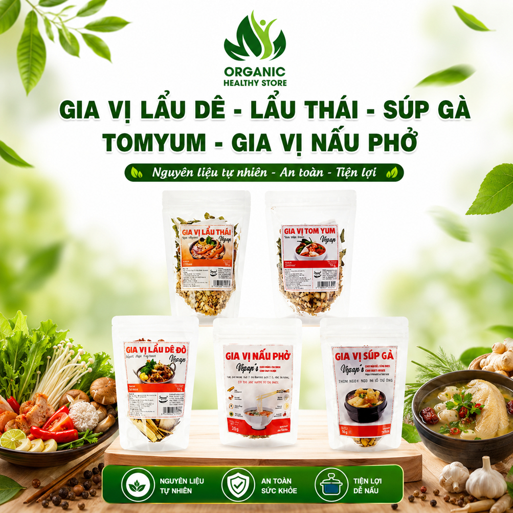 Gia Vị Nấu Lẩu Thái/ Lẩu Dê/ Lẩu Bò/ Súp Gà/ Tom Yum Soup, Thai Hotpot Herbs & Spices Vipep