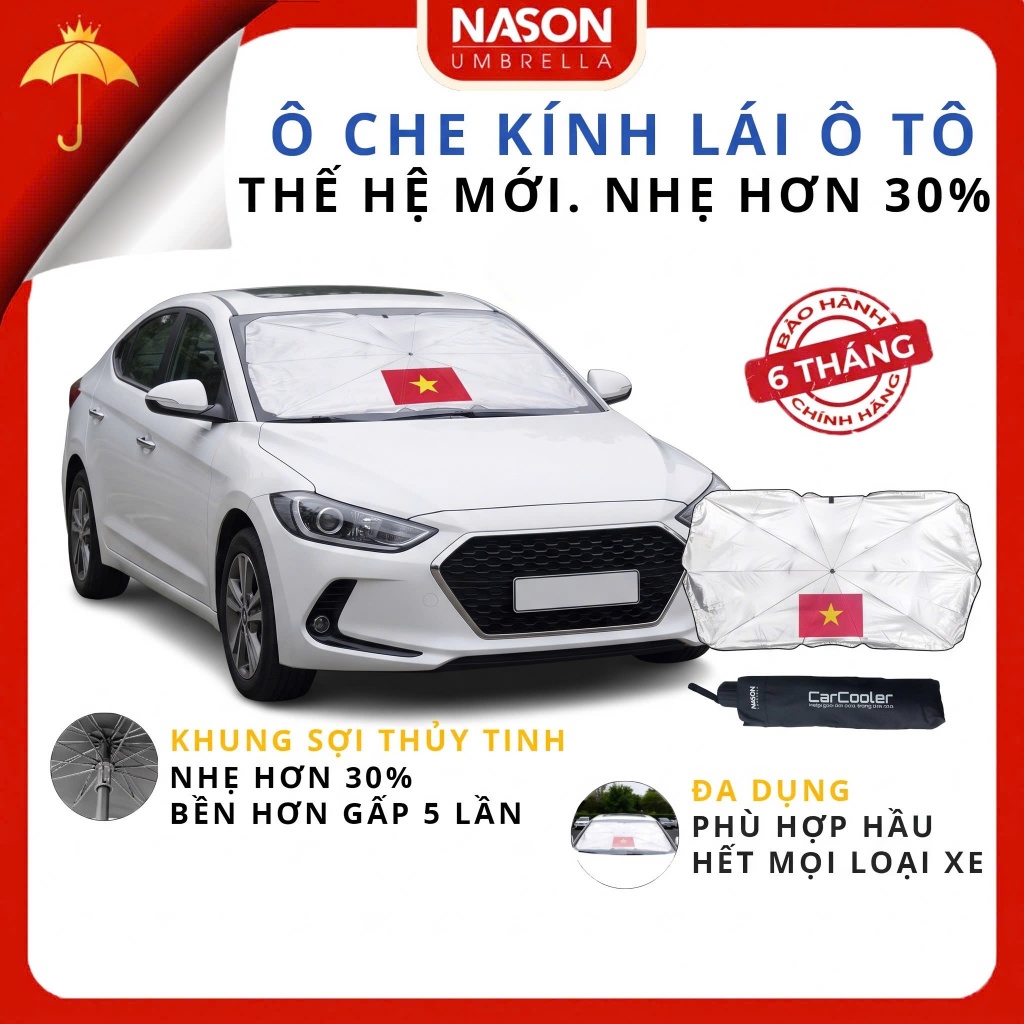 Ô che kính lái ô tô, dù che nắng Nason Umbrella CarCooler, chống nóng cách nhiệt, phù hợp mọi loại x