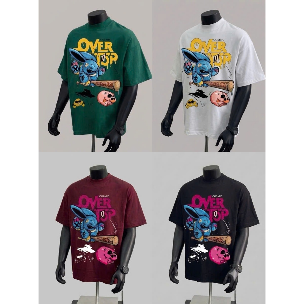 Áo Phông Unisex In Hình Over Top Hoạt Hình - Áo Thun 100% Cotton 260GSM Dày Dặn Đứng Form Tay Lỡ Ove