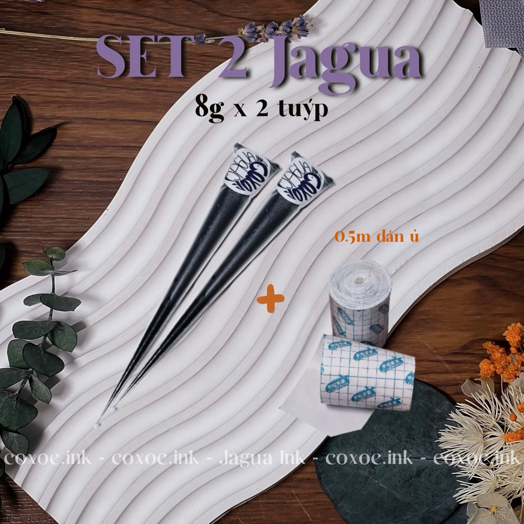 SET 2 Tuýp Jagua 8g Tặng 0.5m Giấy Dán Ủ | Mực Jagua Màu Xanh Navy Vẽ Tạm Thời 10-15 Ngày