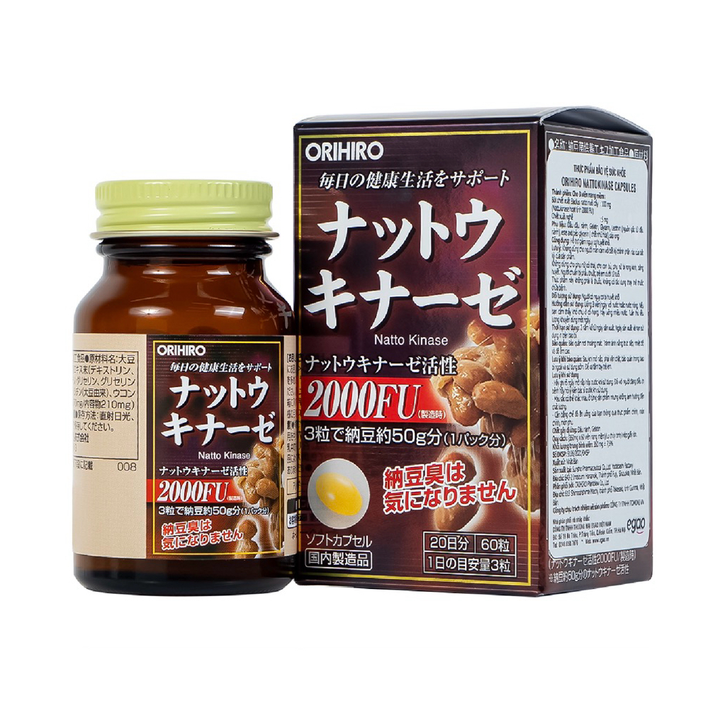 Viên Uống Hỗ Trợ Sức Khỏe Orihiro Nattokinase 2000FU Nhật Bản 60 Viên