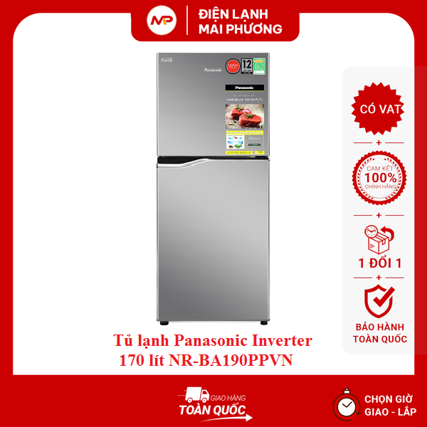 Tủ lạnh Panasonic Inverter 170 lít NR-BA190PPVN - Bảo hành chính hãng