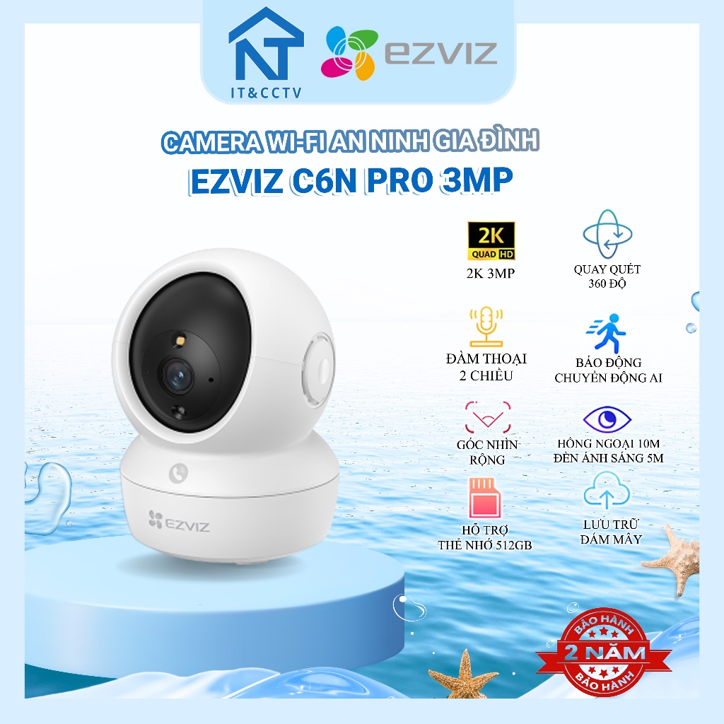 [EZVIZ Chính Hãng] Camera Trong Nhà EZVIZ C6N Series – Độ Phân Giải 2K/3K/4K, Theo Dõi Chuyển Động T
