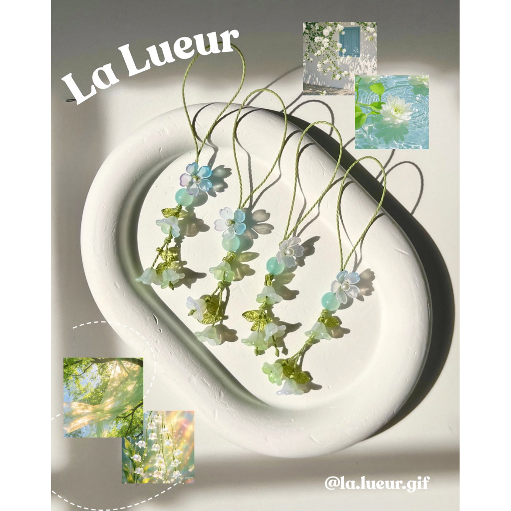 Keychain - Dây đeo điện thoại- Hoa Lily xanh - La Lueur mockhoaxinh