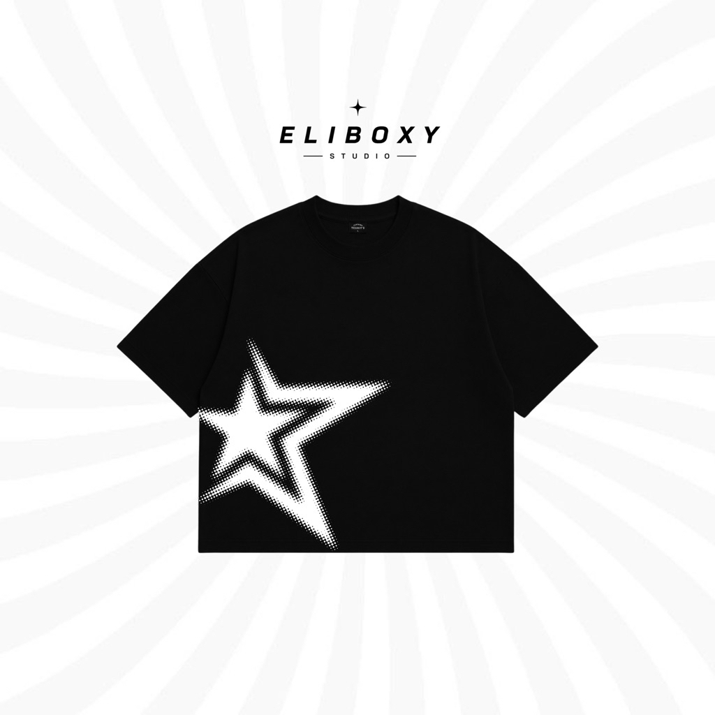 [Hoả Tốc] ELIBOXY Áo Thun Cotton Cao Cấp 280gsm/ In Star 2