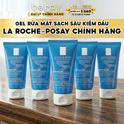 [MINISIZE] Combo 5 Gel rửa mặt La Roche-Posay cho da dầu nhạy cảm Effaclar Foaming Gel M+ 50mlx5
