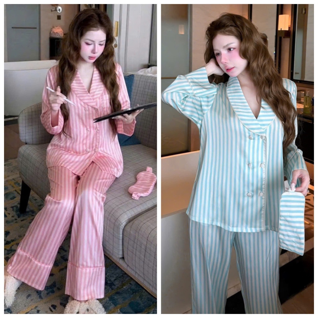 Đồ Bộ Pijama, đồ bộ tiểu thư mặc nhà, Áo kiểu Vest in sang đẹp, chất lụa Latin mềm mịn mát Freesize 