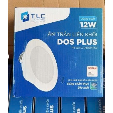 (TLC Lighting) Đèn LED Âm Trần TLC Lighting Liền Khối DOS PLUS 8W 12W Lỗ Khoét Phi 90 110 Viền Trắng