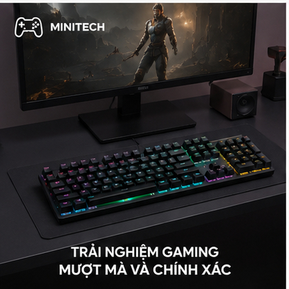 Bàn phím cơ gaming có đèn LED Lecoo GK301