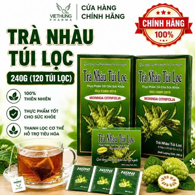 Trà Nhàu Túi Lọc 240G Noni Tea Hương Thanh, Hộp 120 Túi.
