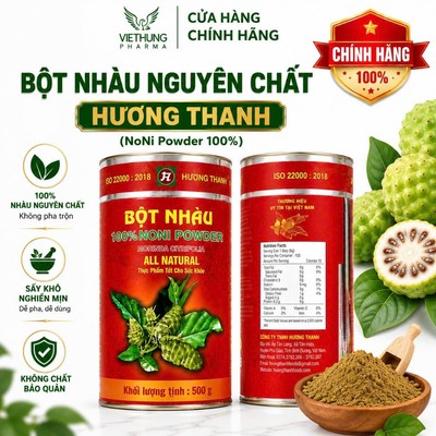 Bột Nhàu Nguyên Chất Hương Thanh, NoNi Powder 100%, Làm Từ Quả Nhàu Chín, Hộp 500g