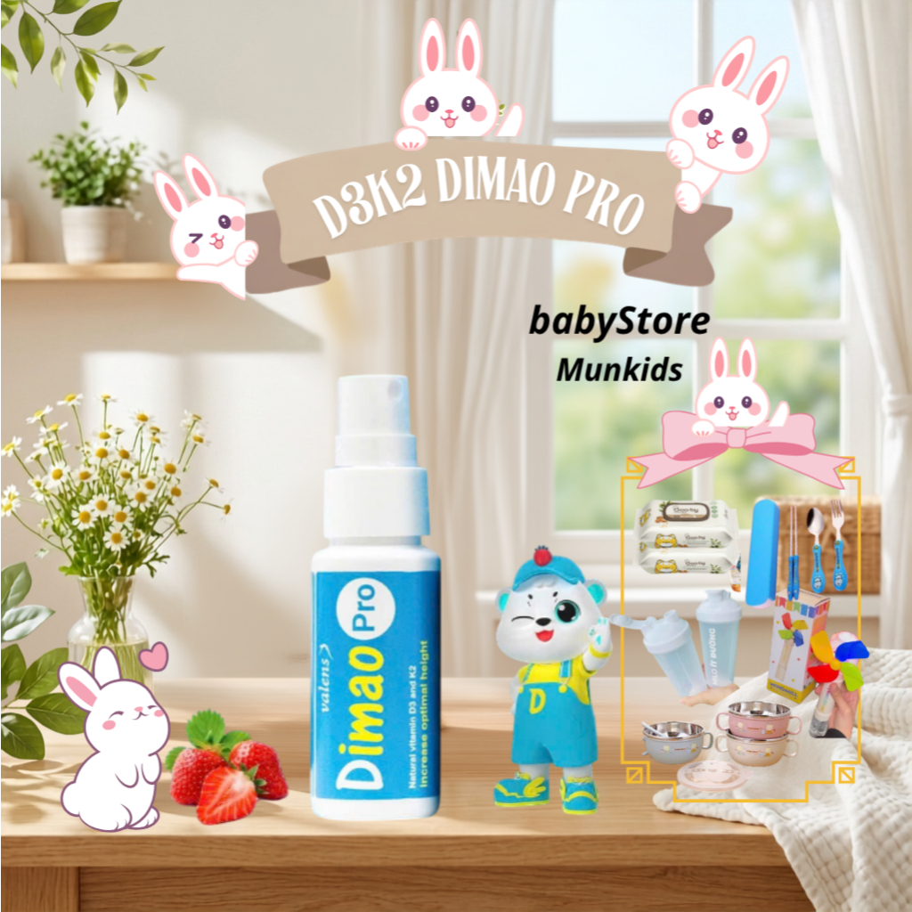 (Date Mới+Tặng Qùa) Dimao pro D3 K2 + quà tặng bé ,hỗ trợ tăng chiều cao Dimao pro Spray D3k2 và bảo