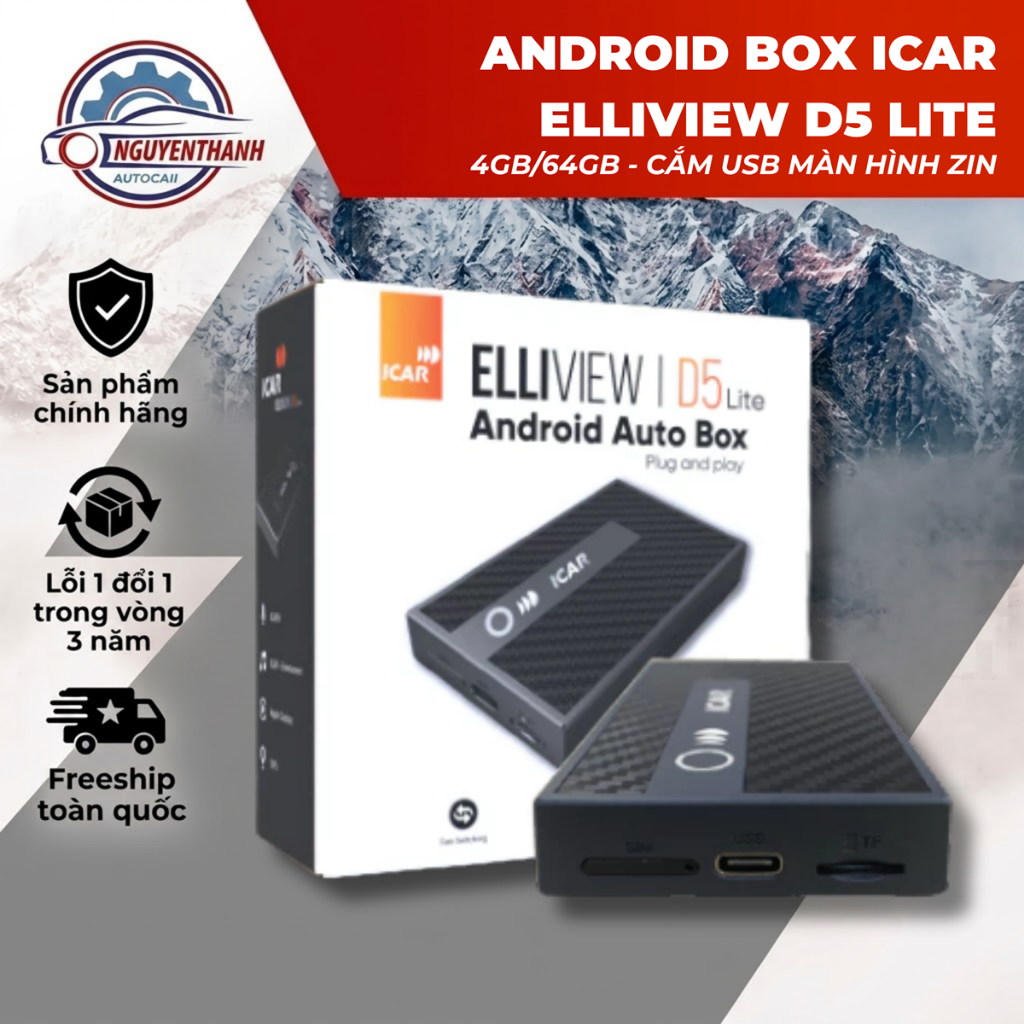Android Box iCar Elliview D5 Lite (4GB/64GB) biến màn zin thành Android, cắm USB - LuxuryCars
