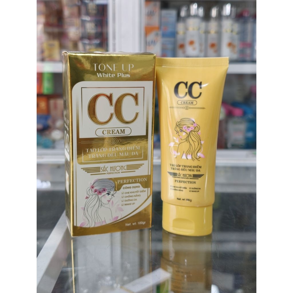 Kem Chống Nắng Trang Điểm Sắc Hương CC Cream Tone Up White Plus 100g