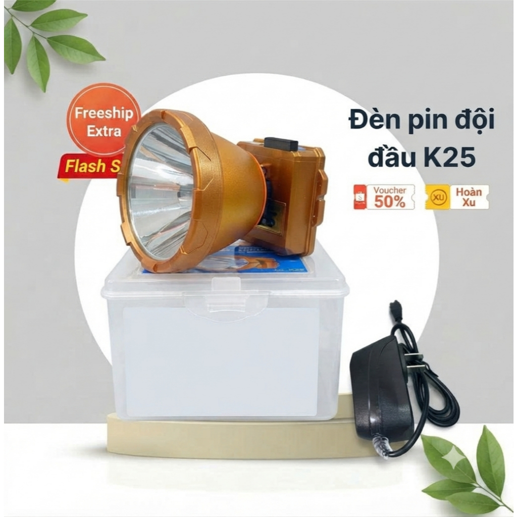 Đen pin đội đầu, đèn pin chống nước K25 ( giá sỉ )