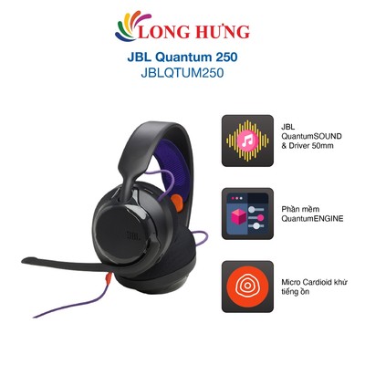 Tai nghe chụp tai có dây Gaming JBL Quantum 250 JBLQTUM250 - Hàng chính hãng
