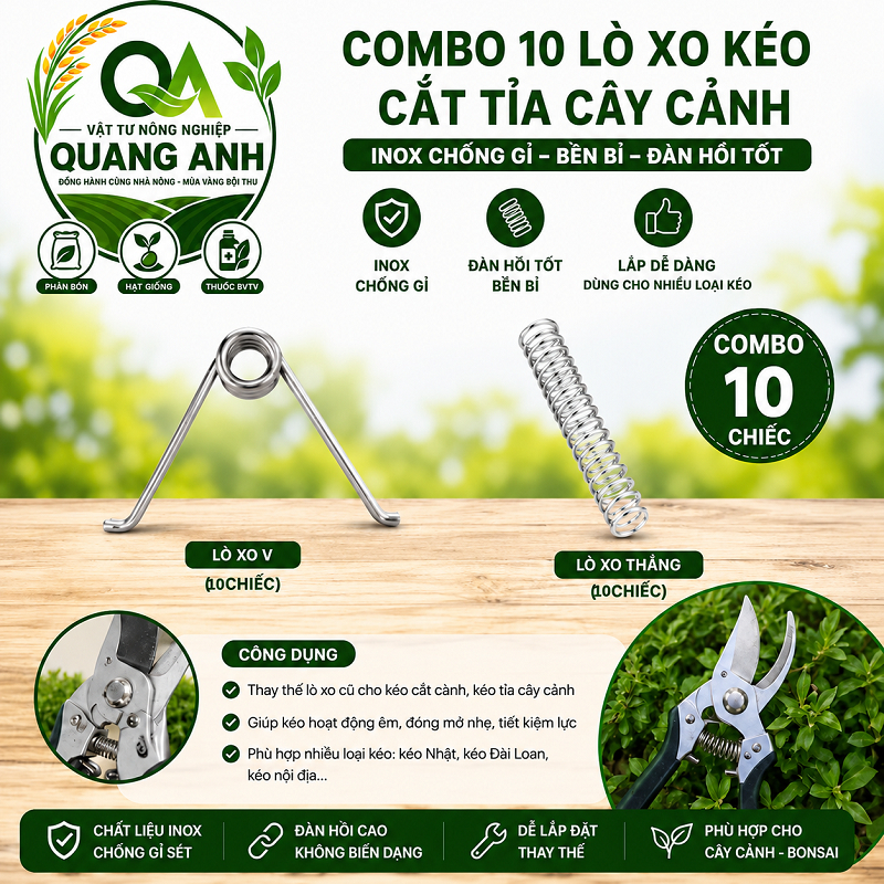 10 Lò Xo Kéo Cắt Tỉa Cây Cảnh - Lò Xo Kéo Tỉa - Lò Xo Kéo Cắt Cành