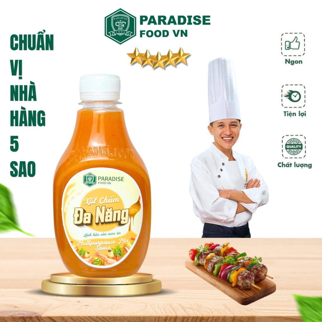 Sốt chấm đa năng Paradise Food - thích hợp cho các món, hải sản, thịt nướng, đồ chiên size 250G