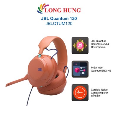 Tai nghe chụp tai có dây Gaming JBL Quantum 120 JBLQTUM120 - Hàng chính hãng
