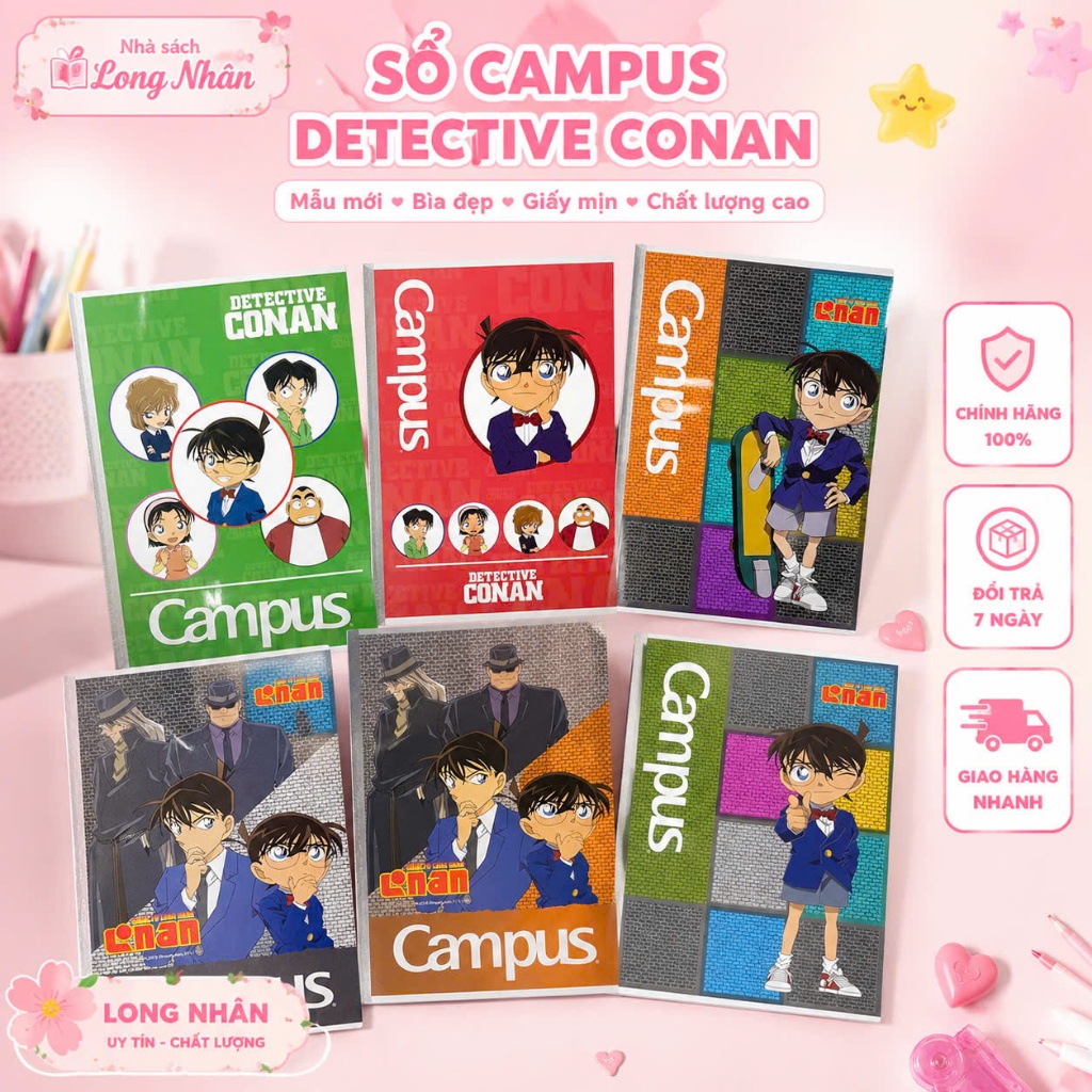 Vở kẻ ngang campus 80tr/ 120Tr có chấm conan  Mod & Cool