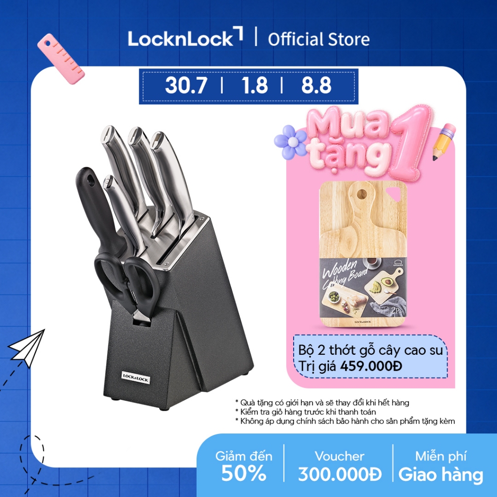 Bộ Dao 7 Món Lock&Lock - Đen CKK301