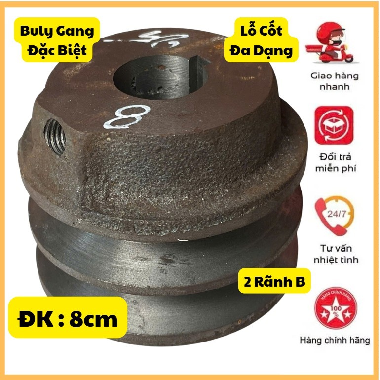 🎁Buly Gang 8cm 2 Rãnh B Lỗ Cốt (20-25-28-30-32-35-38) Hàng Đút Đặc Biệt