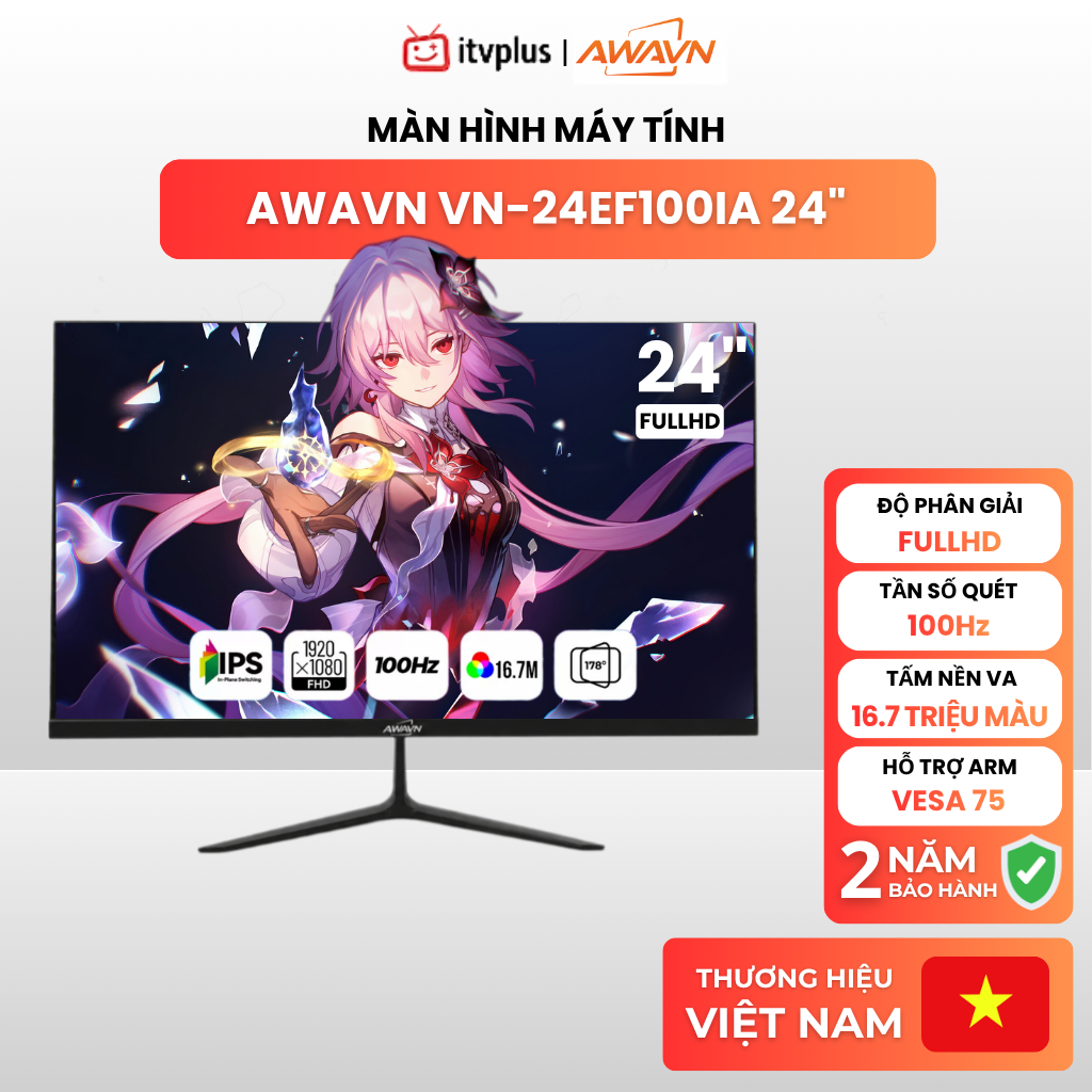 Màn hình PC AWAVN 24"/27" FHD/120Hz - Màn hình văn phòng & Gaming giá rẻ - Bảo hành 2 năm