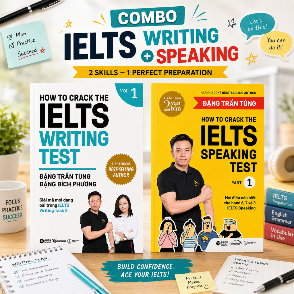 Sách - Combo: How To Crack The IELTS Writing Test Vol.1 + How To Crack The IELTS Speaking Test - Par