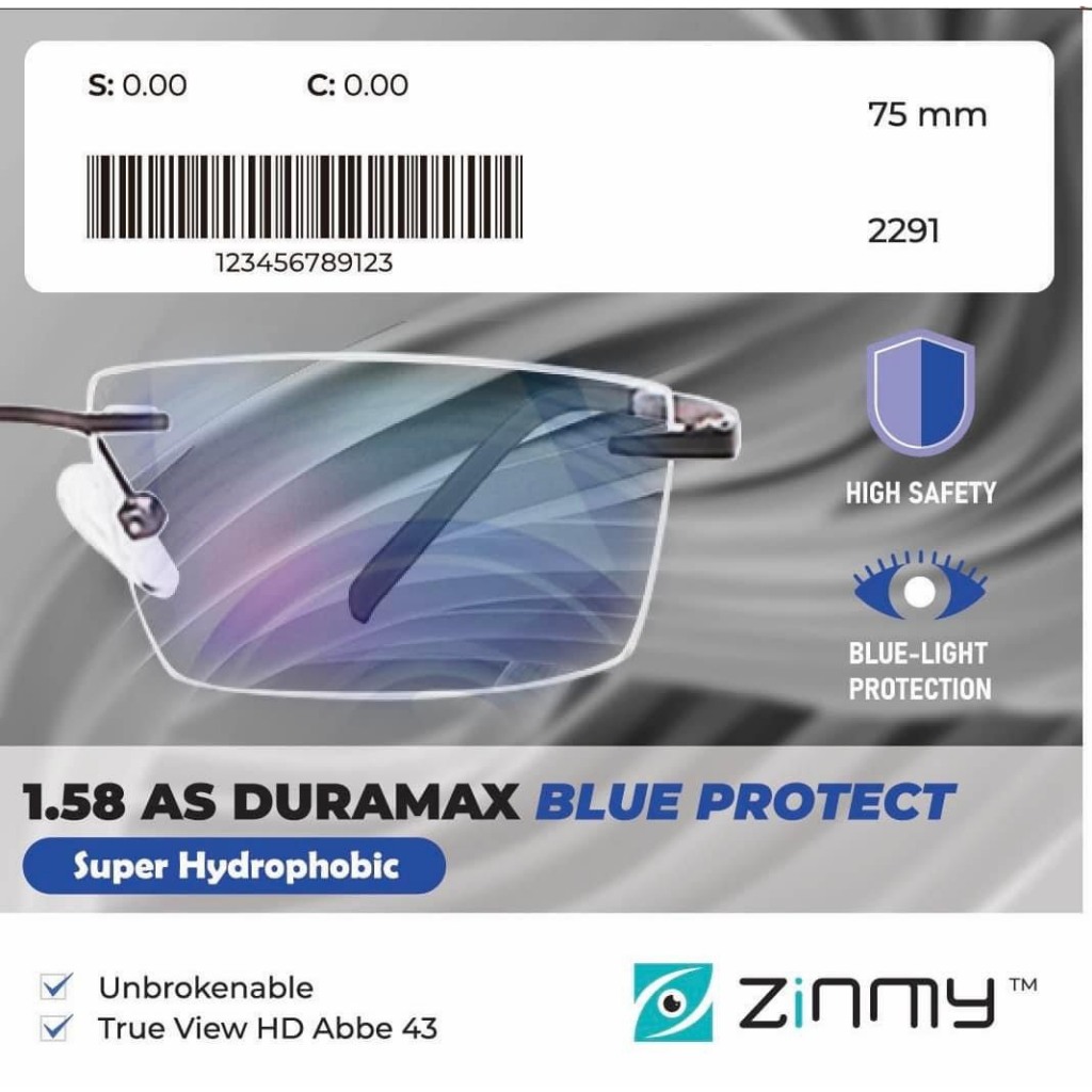 Đơn tròng ZINMY 1.58 AS DURAMAX BLUE PROTECT