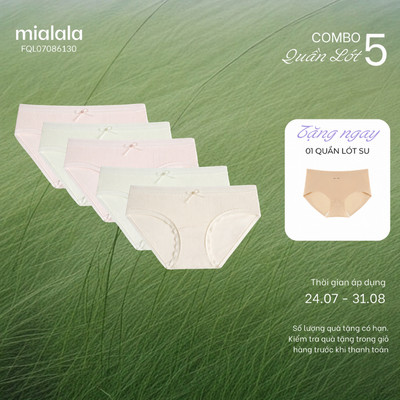 Mialala Combo 5 Quần Lót Nữ 6130 Chất Liệu Modal Mềm Mại Thoáng Khí Kiểu Dáng Bikini Trẻ Trung Thoải Mái
