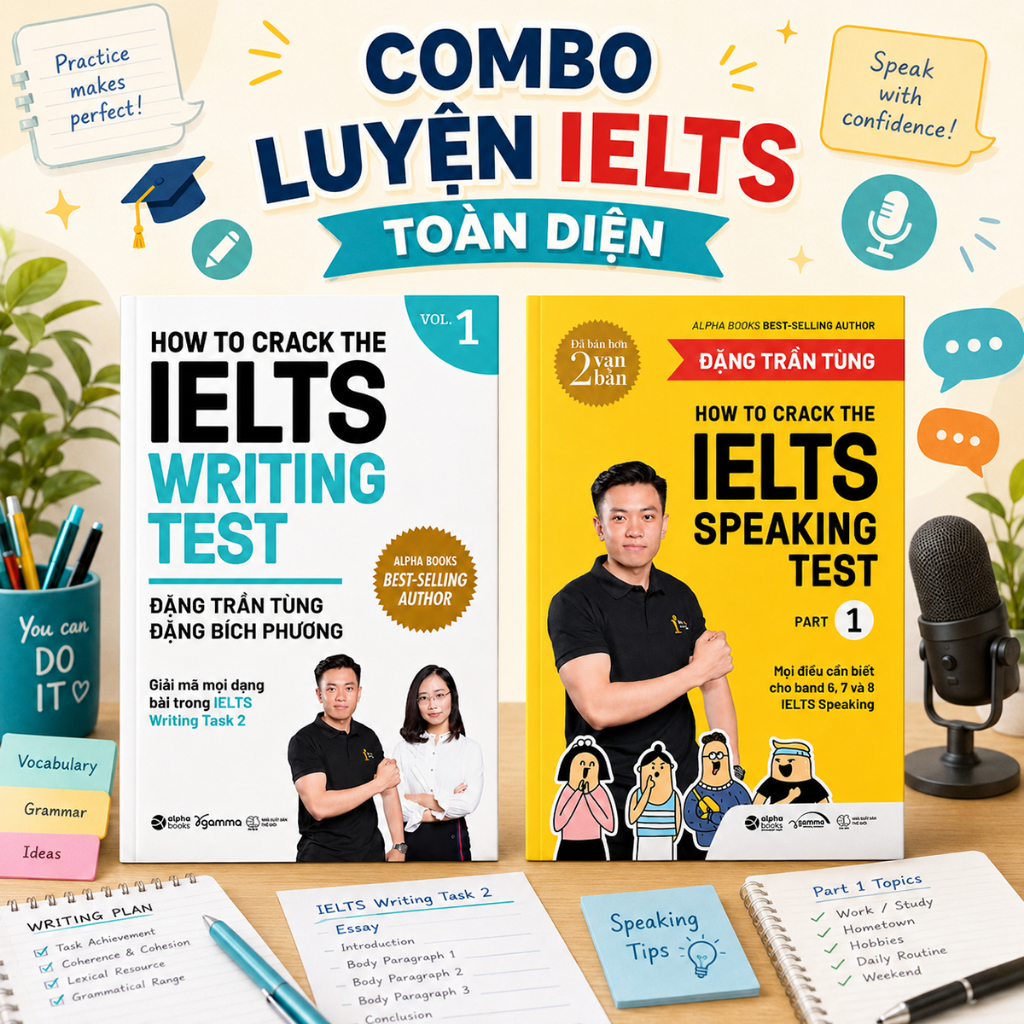 Sách - Combo: How To Crack The IELTS Writing Test Vol.1 + How To Crack The IELTS Speaking Test - Par