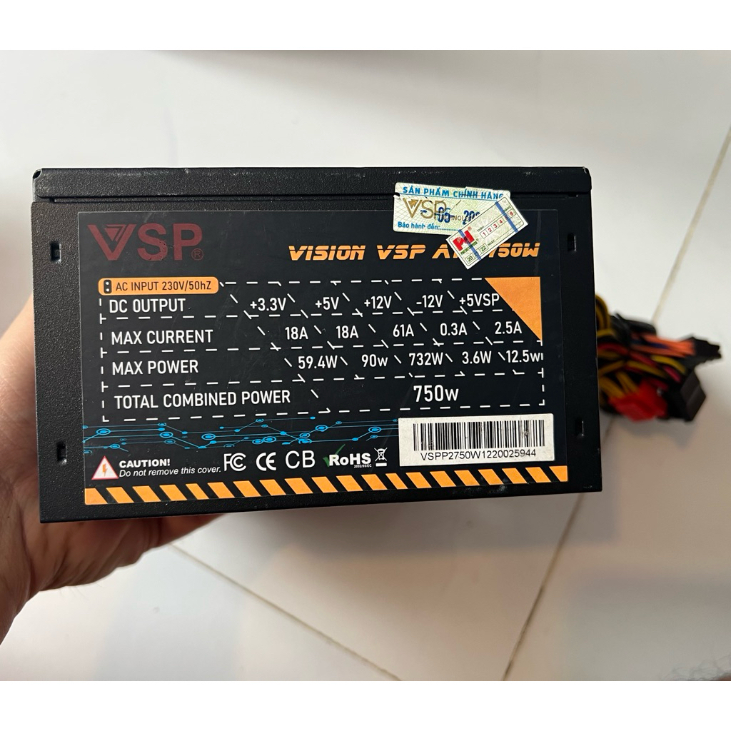 Nguồn VSP 750w đẹp như mới có dây cpu 8pin
