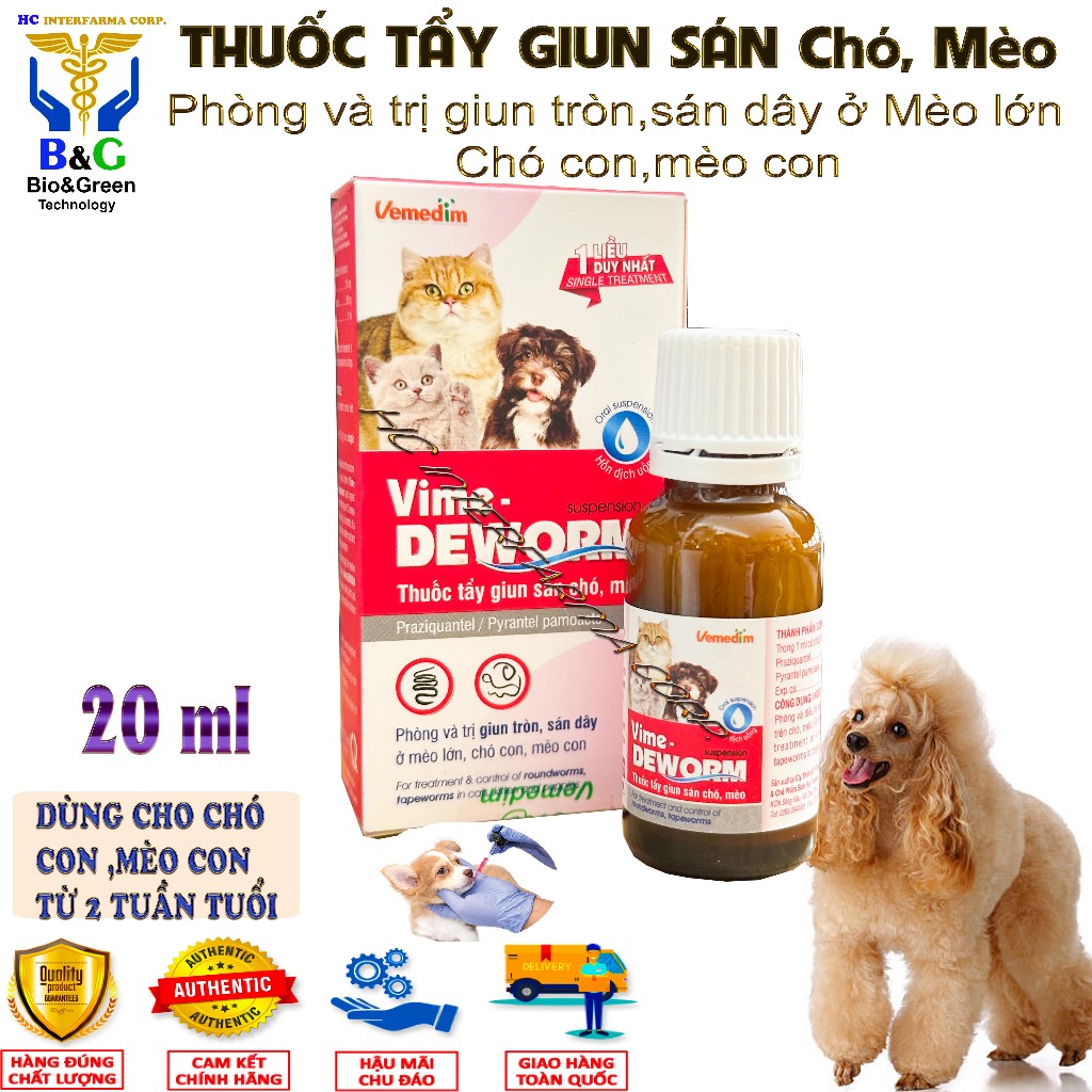 Vime Deworm Tẩy Giun Sán Và Sán Dây Dành Cho Chó Và Mèo