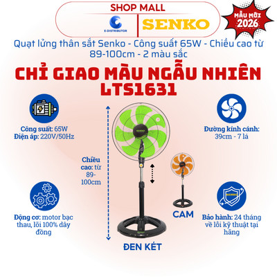 [HỎA TỐC] Quạt lửng thân sắt 7 cánh Senko LTS1636 - LTS1631 (Mã mới) - Giao màu ngẫu nhiên