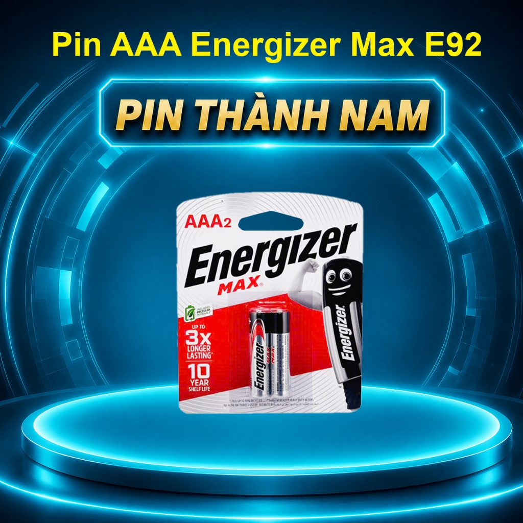 Pin AAA Energizer Max E92 Vỉ 2 Viên Chính Hãng