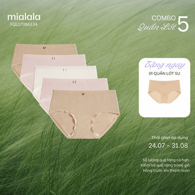Mialala Combo 5 Quần Lót Nữ 6134 Chất Liệu Modal Mềm Mại Thoáng Khí Kiểu Dáng Hipster Trẻ Trung Thoải Mái