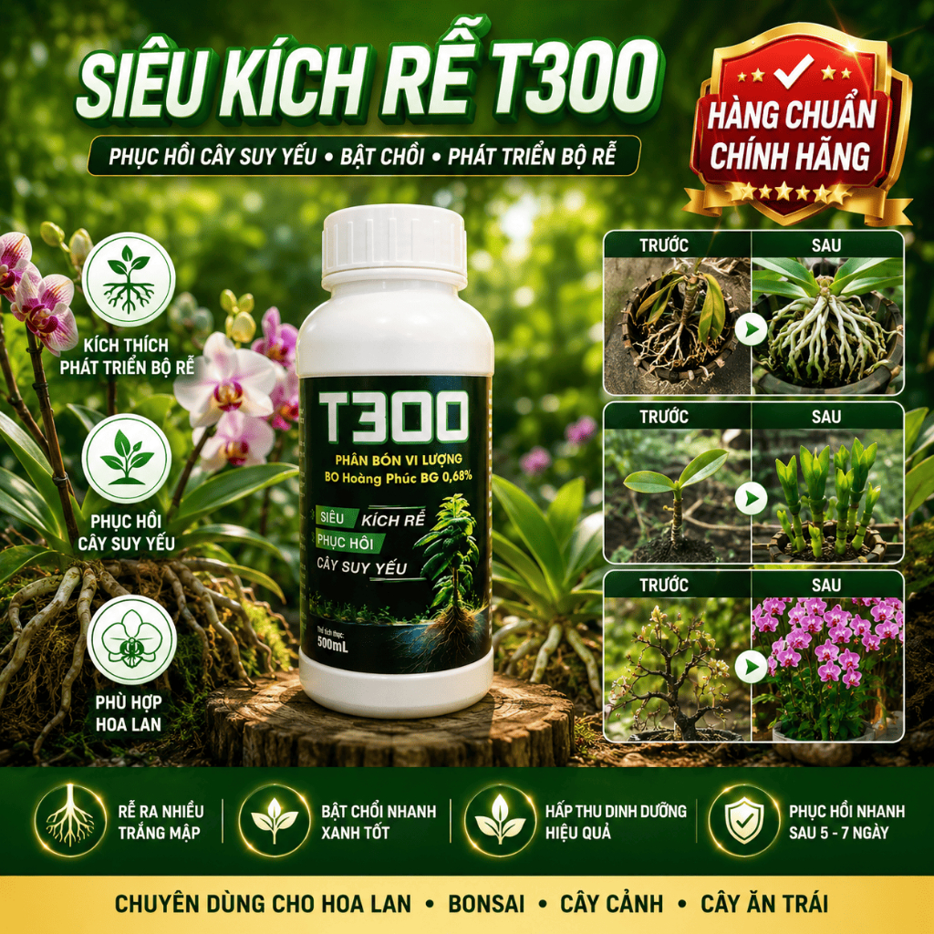 T300 Siêu Kích Rễ ( 500ml )- Phân Bón Vi Lượng Hỗ Trợ Phục Hồi Cây Suy Yếu, Kích Thích Ra Rễ,Bật Chồ