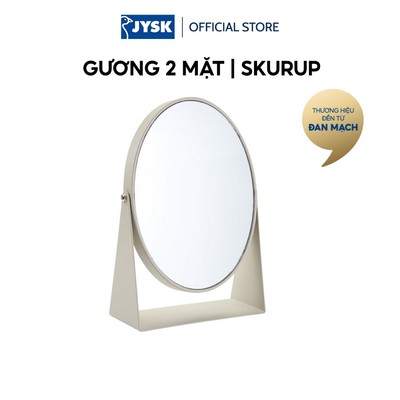 Gương 2 mặt | JYSK SKURUP | kim loại/gương | be | R7xD17xC25cm