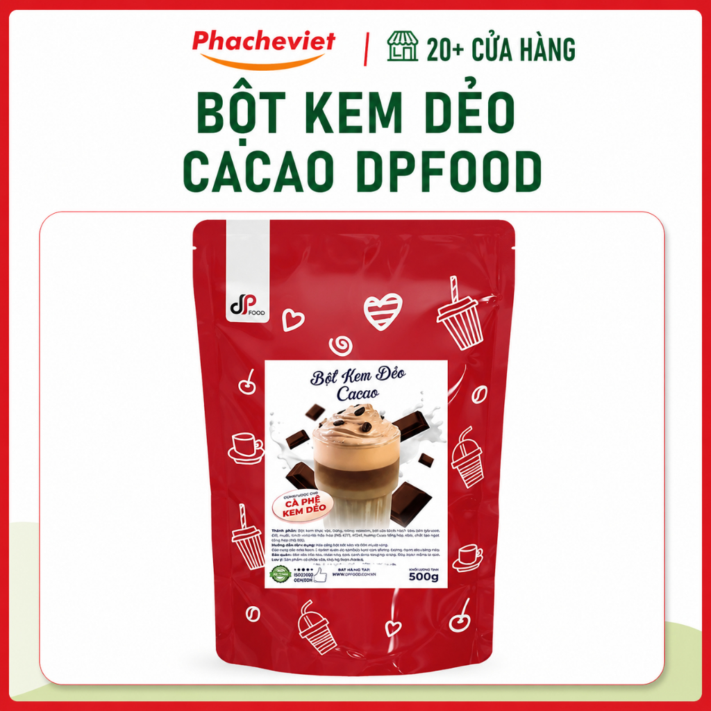 Bột Kem Dẻo Cacao DP FOOD [Gói 500g]