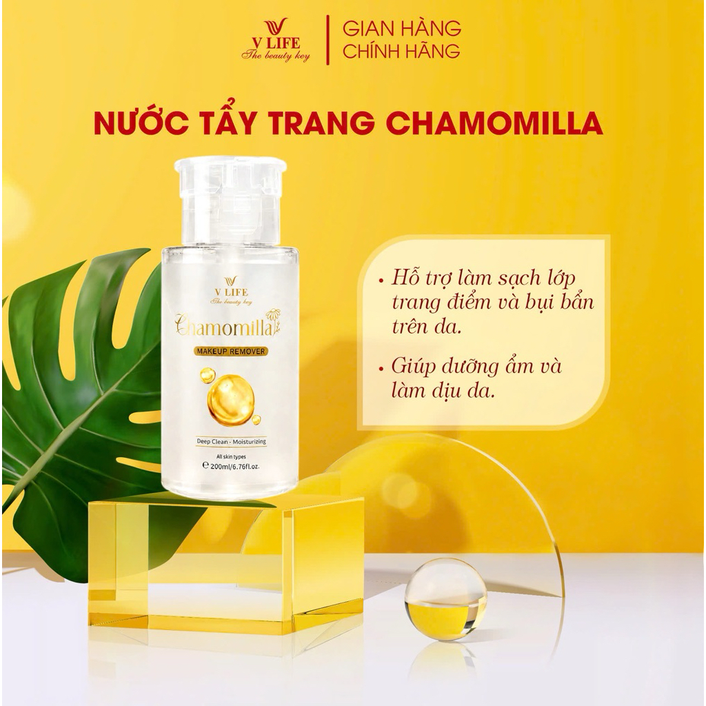Nước tẩy trang CHAMOMILLA V LIFE 200ml : sạch sâu, cấp ẩm.