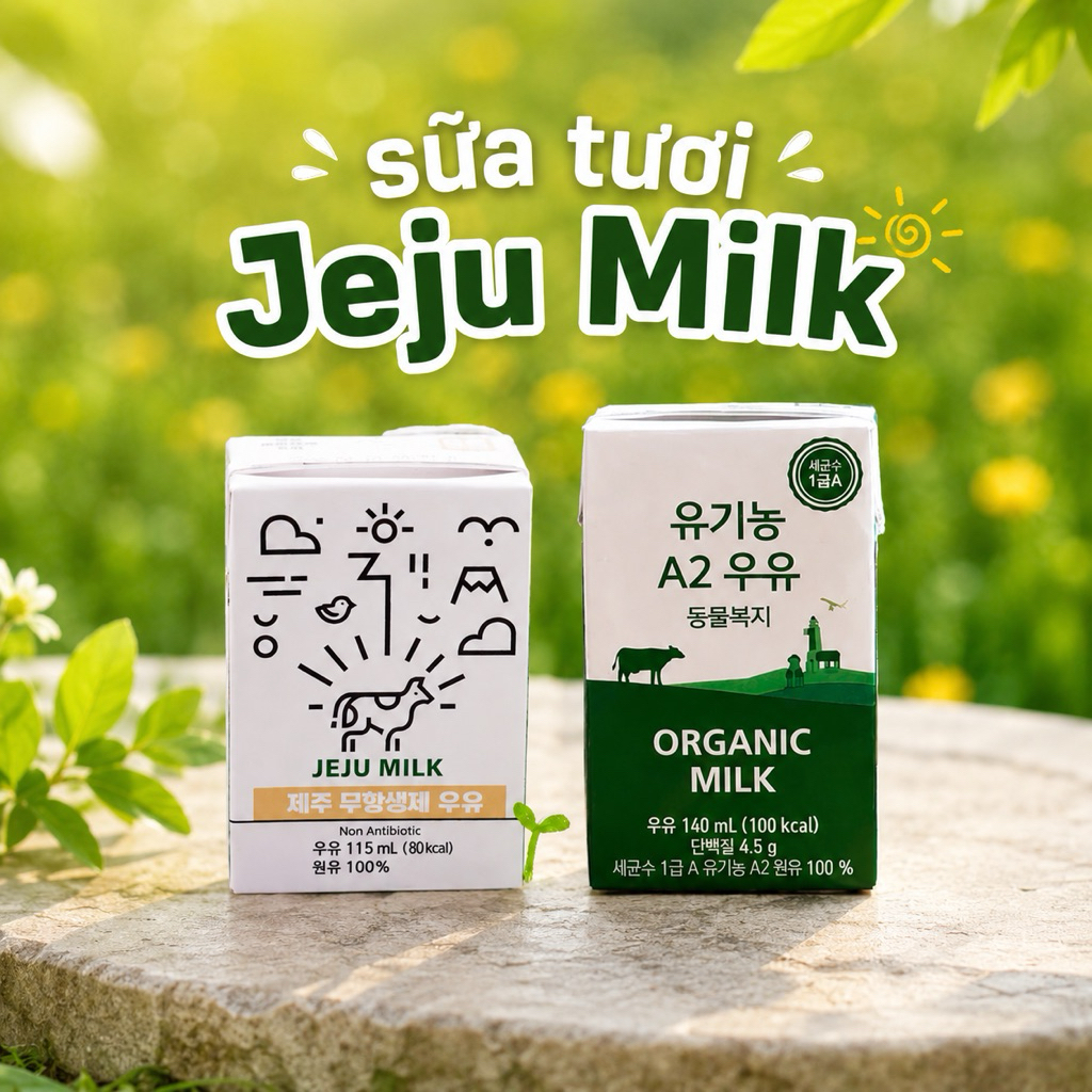SỮA TƯƠI KHÔNG KHÁNG SINH JEJU MILK HÀN QUỐC CHO BÉ