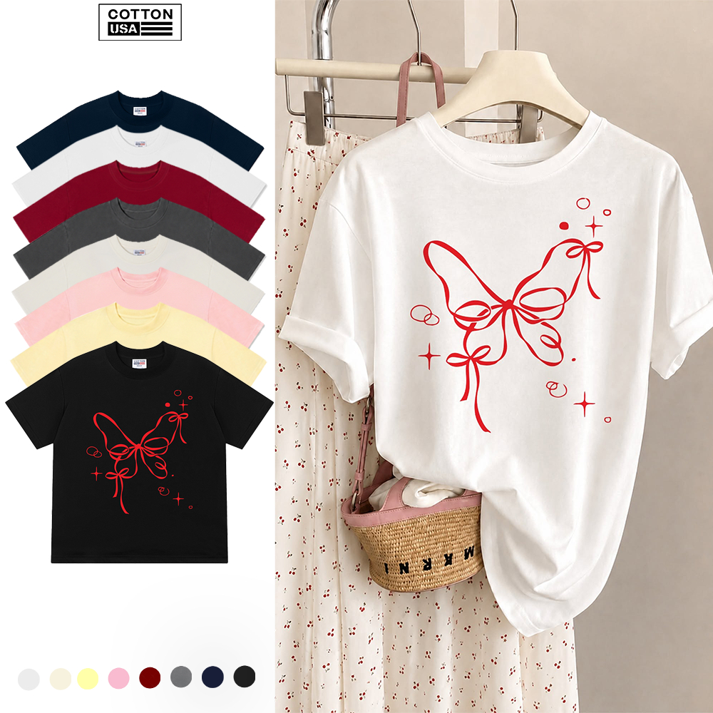 Áo Thun Relaxed Fit CottonUSA Vietnam "Butterfly Ribbon" - TL1723TL