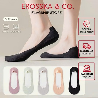 EROSSKA - Tất mang giày búp bê tàng hình chống tuột co giãn thoáng khí 5 màu - S007